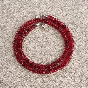 RED JADE NECKLACE--18"